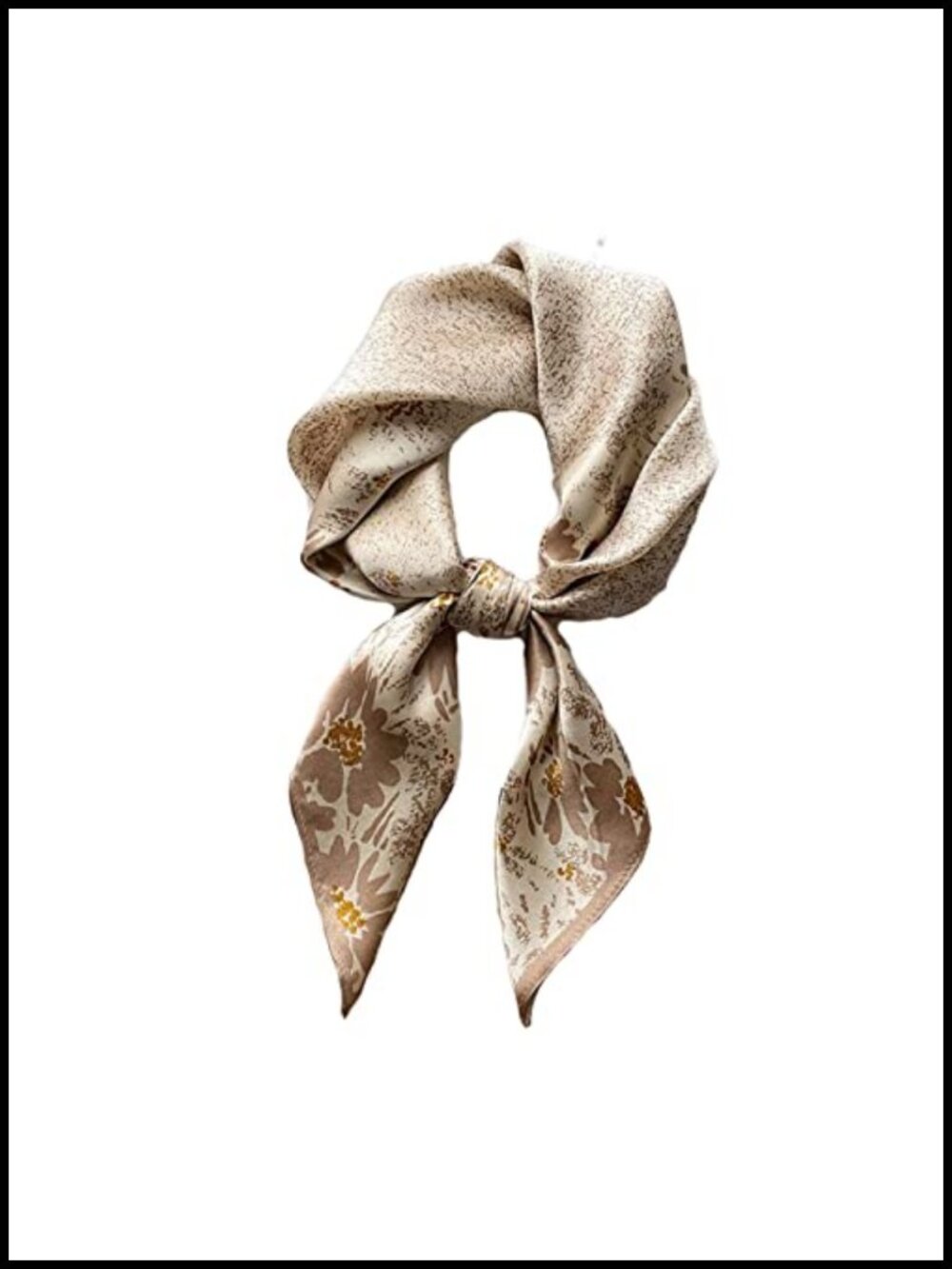 100% Mulberry Silk Square Hair Scarf 26x26 Lightweight Floral Neckerchief